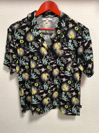 Camisa Vans Estampado Tropical Negra Talla XS