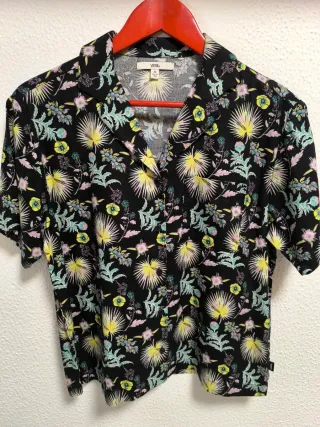 Camisa Vans Estampado Tropical Negra Talla XS