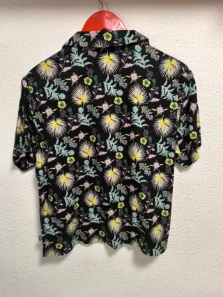 Camisa Vans Estampado Tropical Negra Talla XS