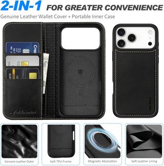 SHIELDON Funda Cuero iPhone 17 Pro MAX 6,9''