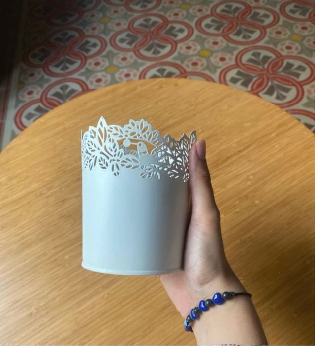 Macetero Blanco Decorativo