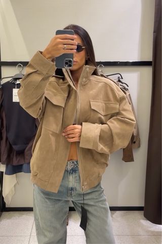 Chaqueta piel ante -  Talla S - Viral
