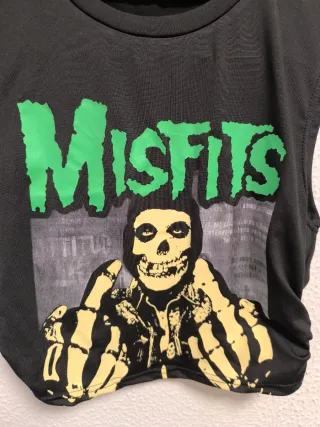 Top sin mangas Misfits punk rock negro