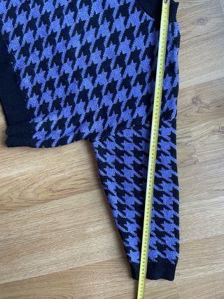 Jersey crop pata de gallo morado y negro T.XS