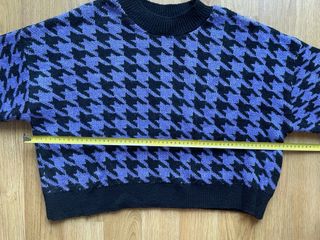 Jersey crop pata de gallo morado y negro T.XS