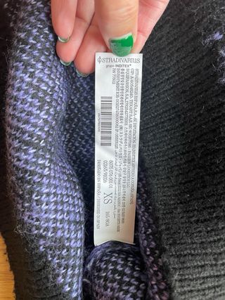 Jersey crop pata de gallo morado y negro T.XS