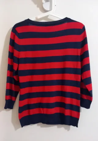 Jersey H&M Rayas Rojas y Azul Marino