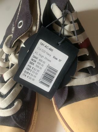 KL High Shoes Blu/Beige Tg 37