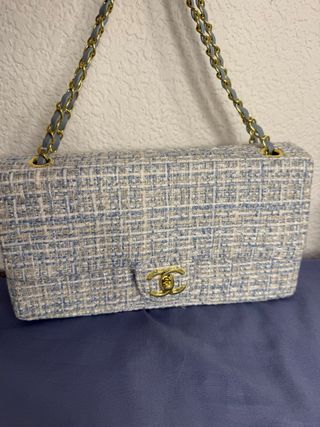 Borsa Chanel Tweed Beige e Blu