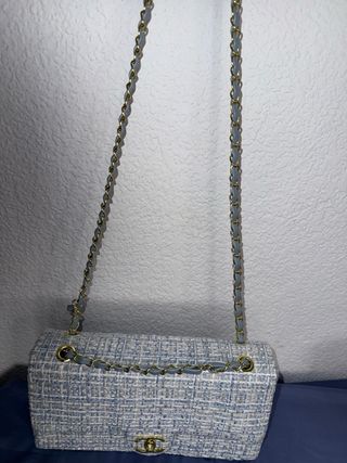 Borsa Chanel Tweed Beige e Blu