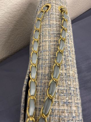 Borsa Chanel Tweed Beige e Blu