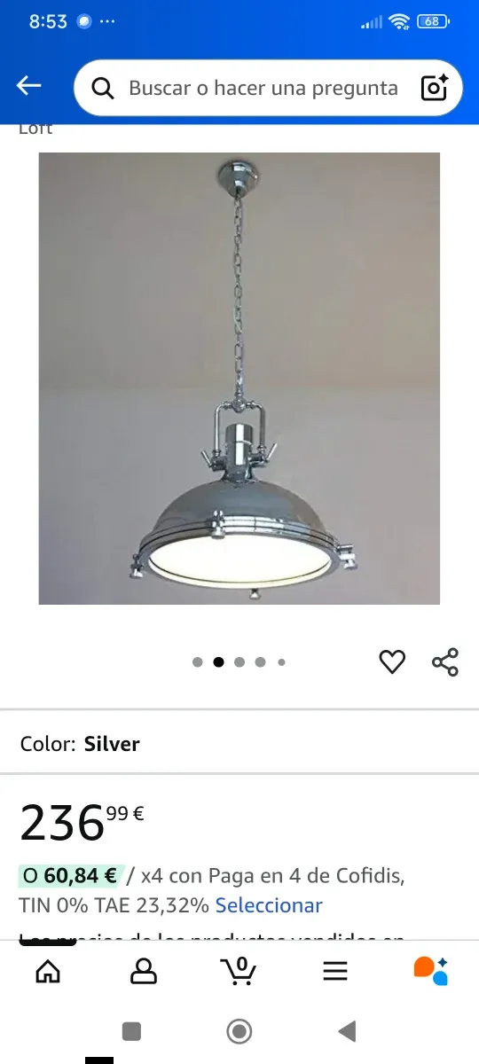 Lámpara Colgante Industrial Vintage