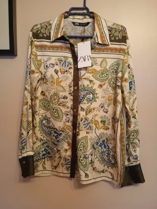Camisa Zara Estampada Multicolor
