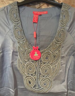 Blusa Flamenco Azul con Bordado