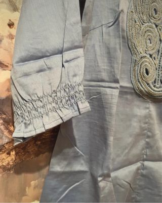 Blusa Flamenco Azul con Bordado