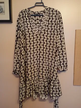 Vestido estampado blanco y negro