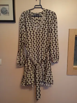 Vestido estampado blanco y negro