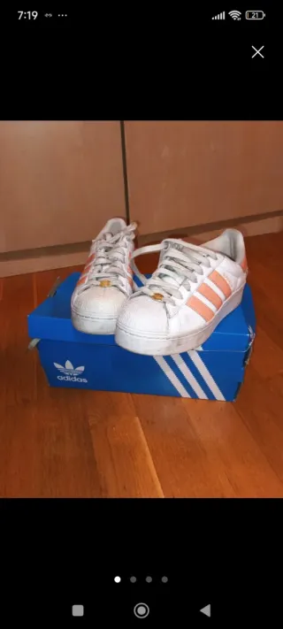 Zapatillas Adidas Superstar Blancas y Rosas