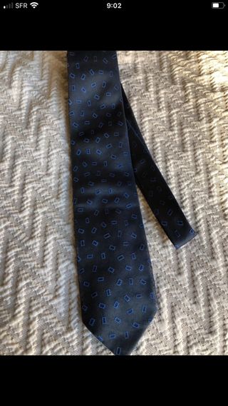 Corbata de seda natural azul