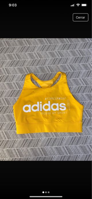 Sujetador deportivo Adidas amarillo Talla S
