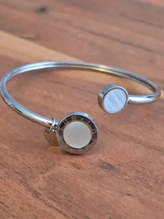 Pulsera Lotus Plata y Nácar
