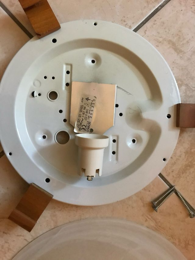 Plafoniera vetro e legno Ø 30cm