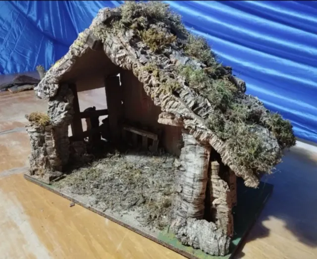 Pesebre Navideño Belén Corcho y Madera