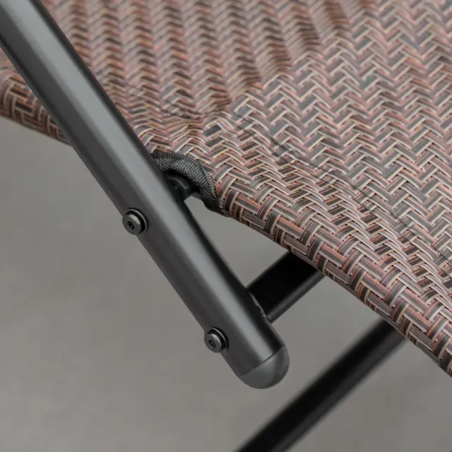 Tumbona Mecedora Exterior Marrón y Negra