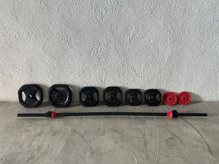 Barra de pesas con discos