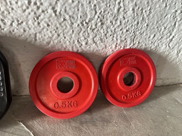 Barra de pesas con discos