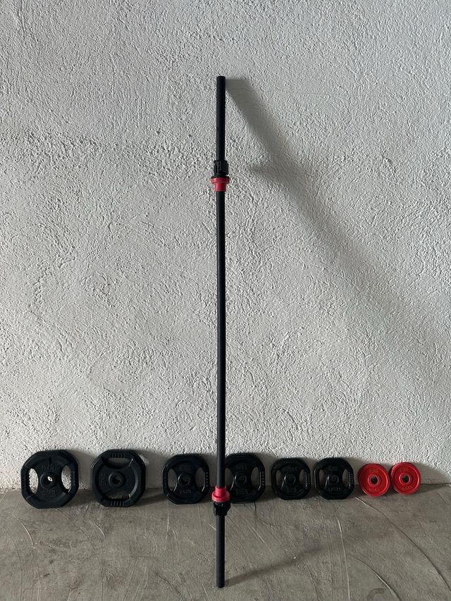 Barra de pesas con discos