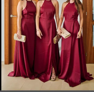 Vestido de fiesta rojo/dorado