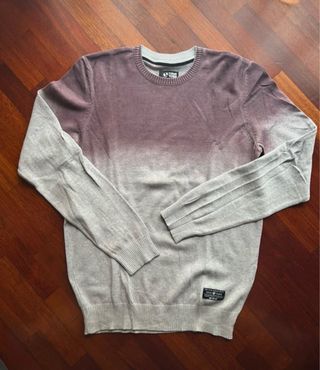 Maglia girocollo YourTurn cotone viola/grigio M