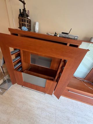 Muebles comedor ,mesa y seis sillas chapa natural