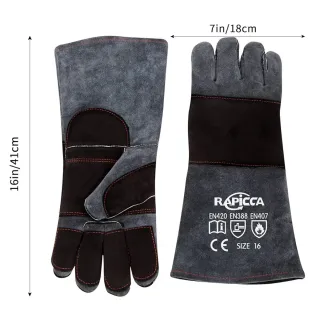 Guantes Rapicca Manejo Animales Cuero Talla 16