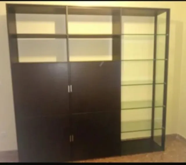 Mueble roble lacado wengué 198x36x197