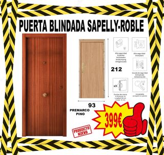 PUERTA BLINDADA SAPELLY-ROBLE