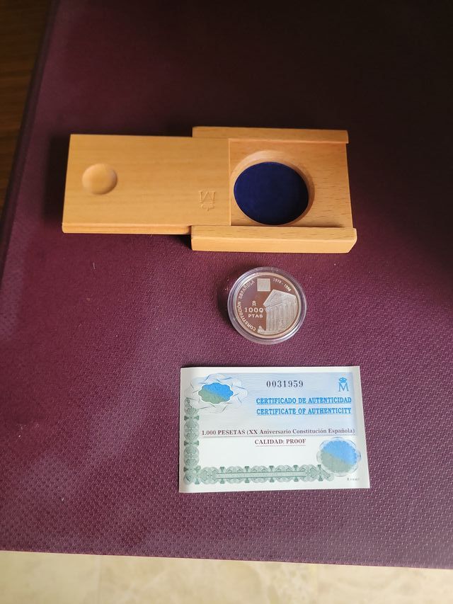 Moneda Plata 1998 XX Aniversario Constitución