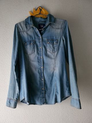 Camisa vaquera Bershka azul talla M