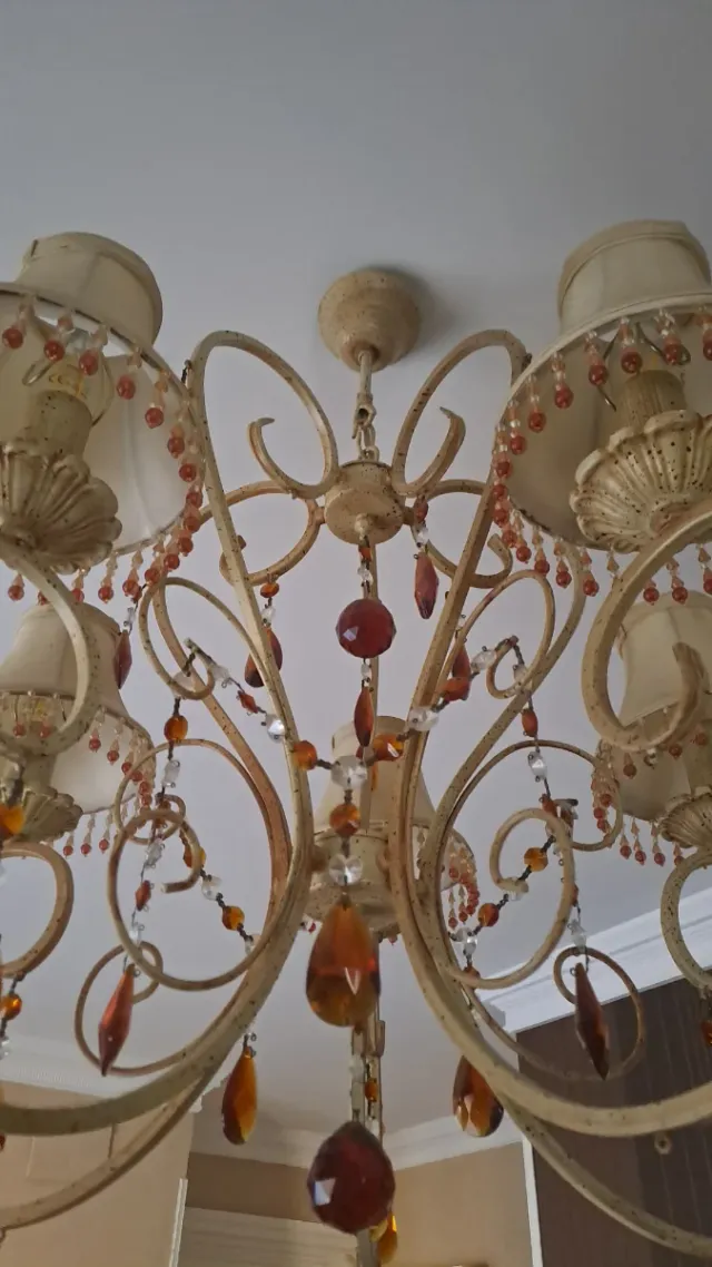 Lámpara de techo colgante con cristales