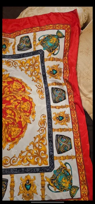 Foulard donna oro e rosso