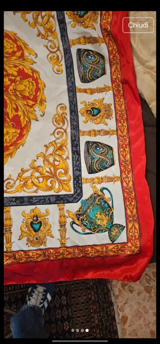 Foulard donna oro e rosso