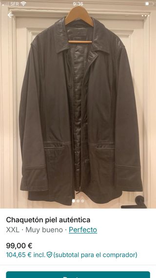 Chaquetón Piel Caballero Negro XXL