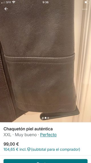 Chaquetón Piel Caballero Negro XXL