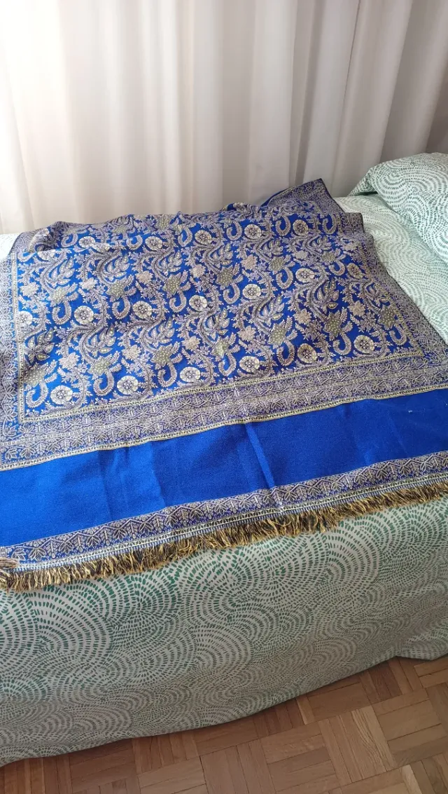 Alfombra Egipcia Azul y Dorada