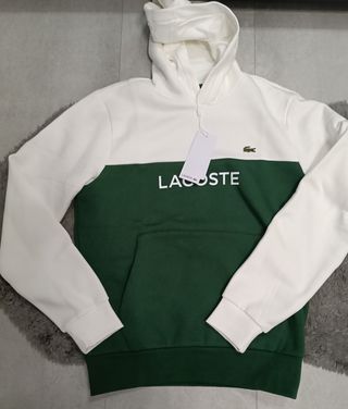 Sudadera Lacoste Hombre Blanca y Verde Nueva