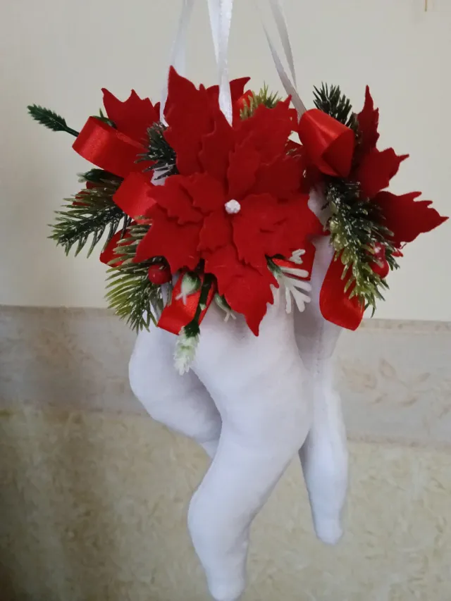 3 Cornetti Portafortuna Velluto Bianco