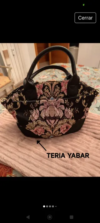 Bolso Teria Yabar Negro y Rosa