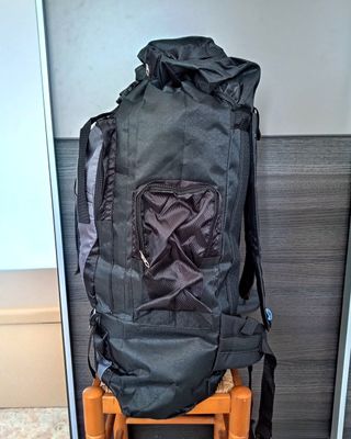 Mochila Montaña 80L Negra Impermeable - Nueva