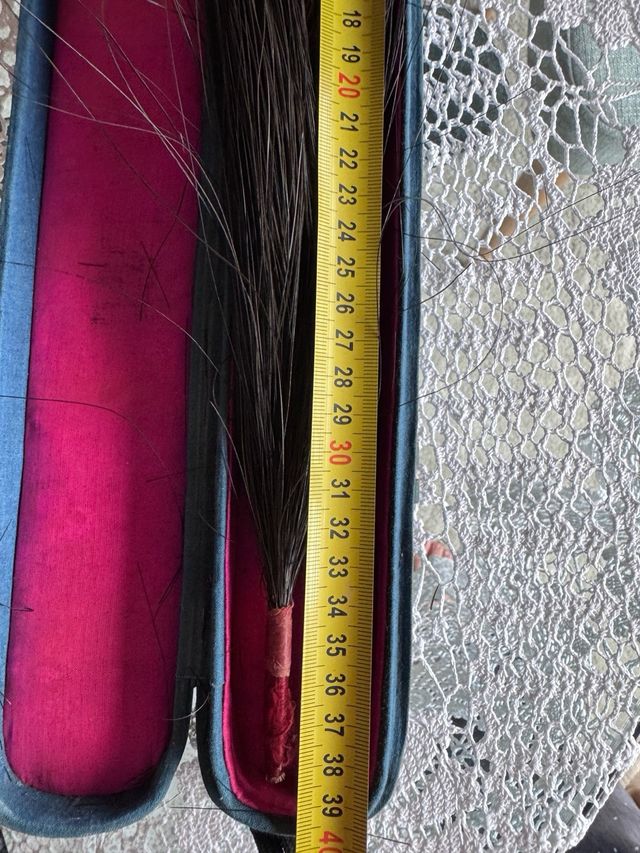 Ventaglio cerimoniale cinese a forma di pavone con custodia